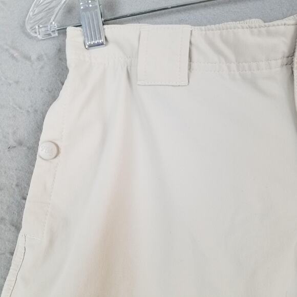 Huk Shorts Womens Small Beige Khaki Nylon Stretch Fishing Outdoor Elastic Waist - Picture 2 of 16